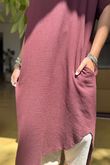 Made in Italy Paulo Pillow Cotton Shirt Dress Deep Burgundy